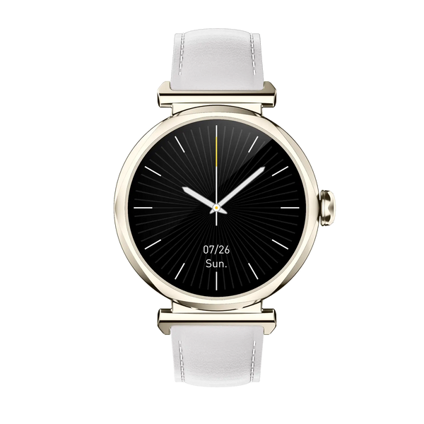 Runmefit GRACE Smart Watch for Women with elegant design and 1.27-inch display on a white strap.