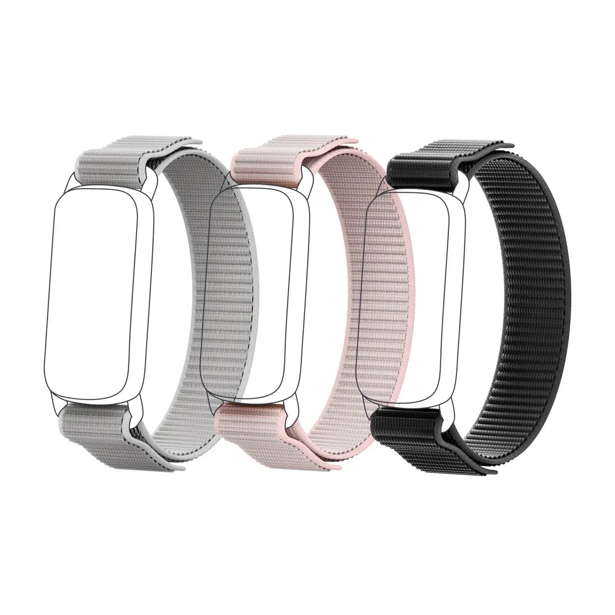 Replacement Nylon Band For Runmefit GTL1  Fitness Tracker, 3-Styles Bundle, Size M, 28cm length